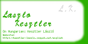 laszlo kesztler business card